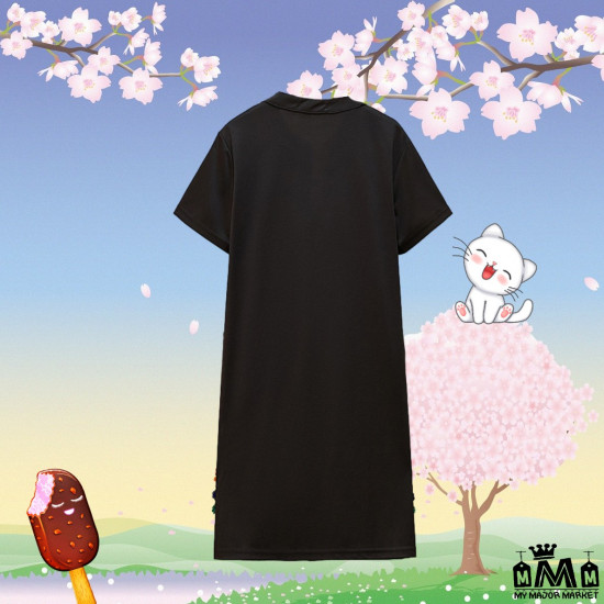 ROBE KAWAII - MANCHES COURTES & COL MAO EN LIN - 55,99 € | My Major Market