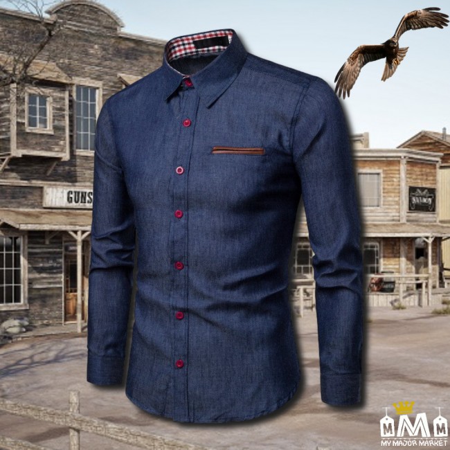 CHEMISE POUR HOMME EN COTON - DOUBLURE VICHY - COUPE AJUSTÉE 35,99 € | My Major Market CHEMISE POUR HOMME EN COTON - DOUBLURE VICHY - COUPE AJUSTÉE 35,99 € | My Major Market