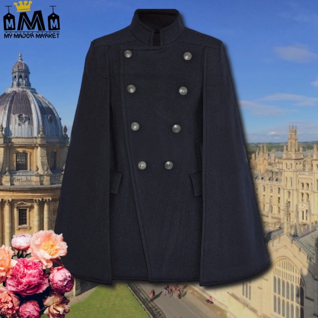 MANTEAU CAPE FEMME - COL MAO - UN AIR OFFICIER