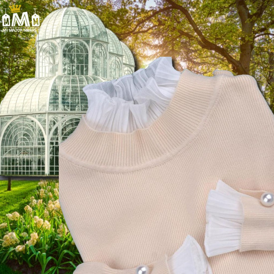 PULL FEMME BI-MATIÈRE - UN VOILE DE ROMANTISME 38,99 € | My Major Market