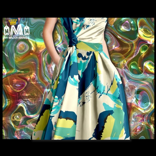 ROBE MIDI - MANCHES COURTES - PORTEFEUILLE & CONTEMPORAINE - 49,99 € | My Major Market