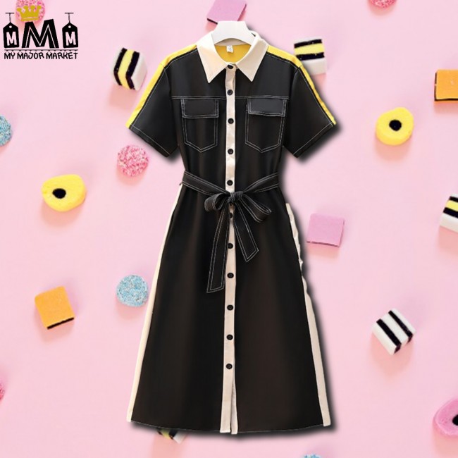 ROBE CHEMISE - CEINTURÉE - TRIO DE RÉGLISSE - 49,99 € | My Major Market ROBE CHEMISE - CEINTURÉE - TRIO DE RÉGLISSE - 49,99 € | My Major Market