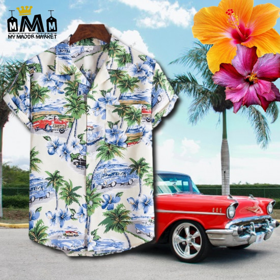 CHEMISE VINTAGE - COL CUBAIN & PALMIERS RÉTRO - SAISON 2021 31,99 € | My Major Market