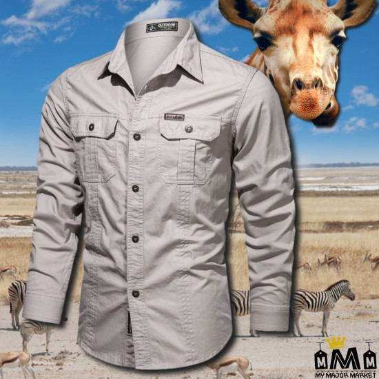 CHEMISE SAFARI - PURE COTON & MANCHES LONGUES - LE NOUVEL EXPLORER 43,99 € | My Major Market