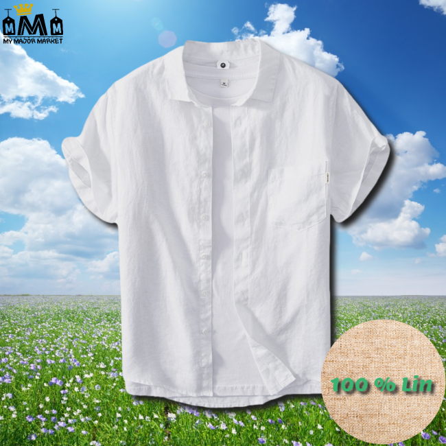 CHEMISE HOMME - MANCHES COURTES - PURE LIN - SAISON PRINTEMPS-ÉTÉ 46,99 € | My Major Market CHEMISE HOMME - MANCHES COURTES - PURE LIN - SAISON PRINTEMPS-ÉTÉ 46,99 € | My Major Market