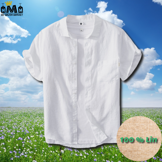 CHEMISE HOMME - MANCHES COURTES - PURE LIN - SAISON PRINTEMPS-ÉTÉ 46,99 € | My Major Market