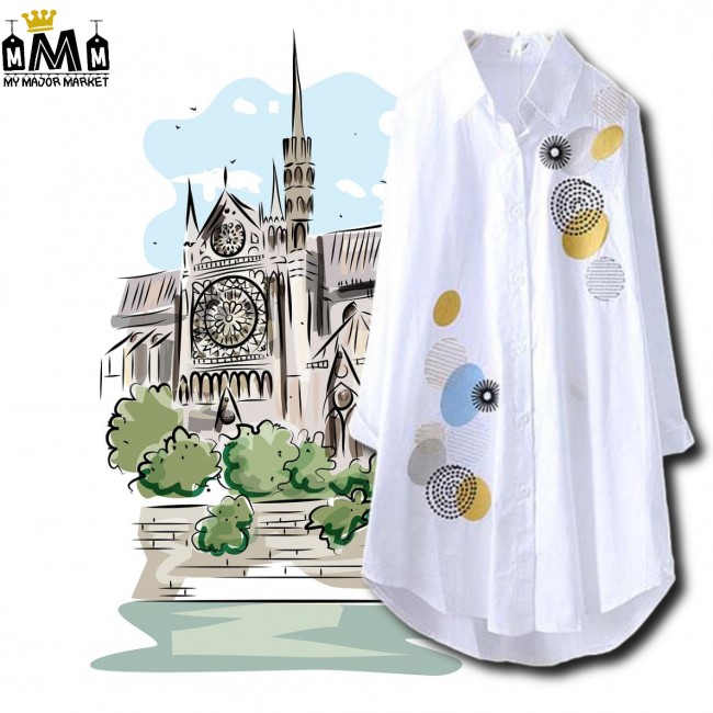CHEMISE LONGUE POUR FEMME - MANCHES LONGUES & BRODERIES 39,99 € | My Major Market CHEMISE LONGUE POUR FEMME - MANCHES LONGUES & BRODERIES 39,99 € | My Major Market