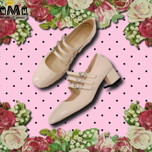 MMM SÉLECTION - BABIES 3 BRIDES POUR FEMME - VÉRITABLE CUIR VERNIS - PRINTEMPS - AUTOMNE 239.99 € | My Major Market