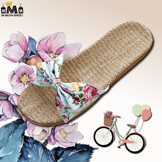 MULES FEMME - BRIDE À NOEUD - MAGIQUE EN LIN - SAISON 2021 25,99 € | My Major Market