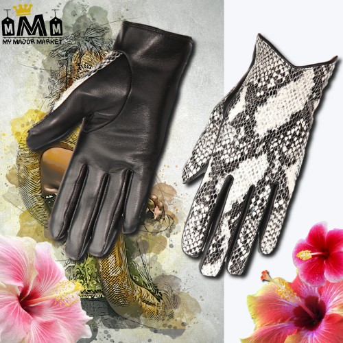 GANTS POUR FEMME - 100% CUIR - MOTIF PYTHON 47,99 € | My Major Market