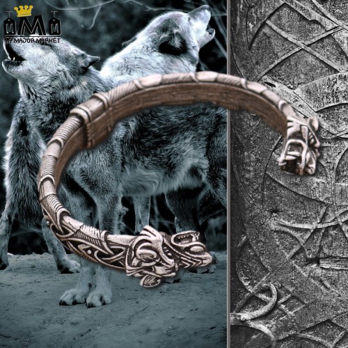 BRACELET MANCHETTE HOMME - VIKING - TALISMAN LOUP 25,99 € | My Major Market