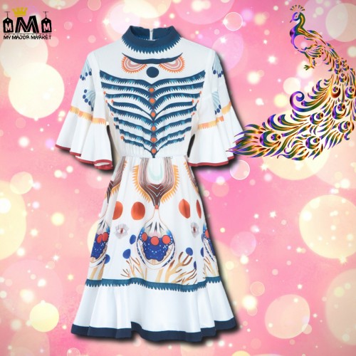 ROBE DESIGN -IMPRIMÉE -SAISON ÉTÉ - VOLANTS 45,99 € | My Major Market