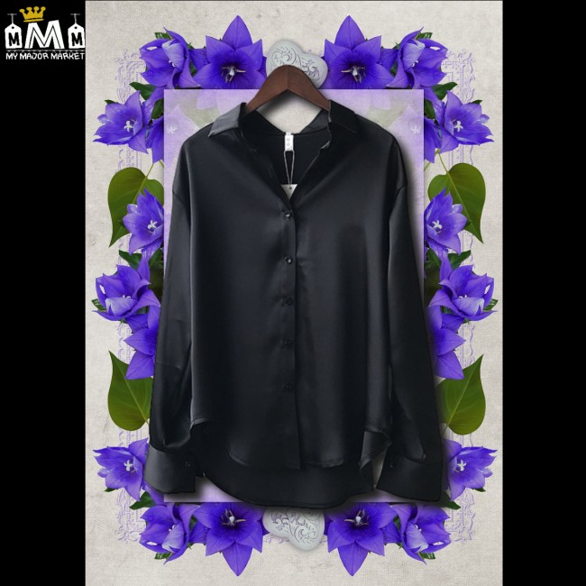 CHEMISE SATIN POUR FEMME - AMPLE ET MANCHES LONGUES - TENDANCE SATINÉE 52,99 € | My Major Market CHEMISE SATIN POUR FEMME - AMPLE ET MANCHES LONGUES - TENDANCE SATINÉE 52,99 € | My Major Market