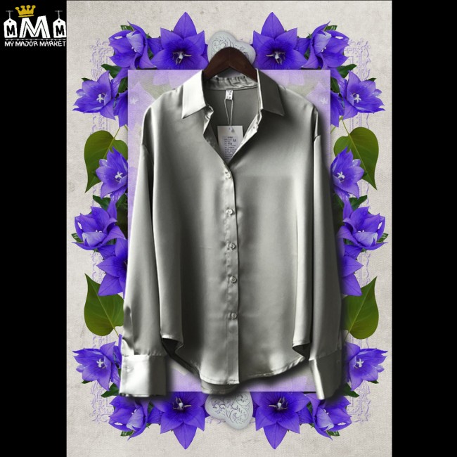 CHEMISE SATIN POUR FEMME - AMPLE ET MANCHES LONGUES - TENDANCE SATINÉE 52,99 € | My Major Market CHEMISE SATIN POUR FEMME - AMPLE ET MANCHES LONGUES - TENDANCE SATINÉE 52,99 € | My Major Market