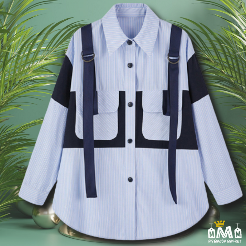 CHEMISE FEMME - TAILLE UNIQUE - CONTRASTE DE BLEUS - SAISON 2022 - 72.99 € | my major market CHEMISE FEMME - TAILLE UNIQUE - CONTRASTE DE BLEUS - SAISON 2022 - 72.99 € | my major market