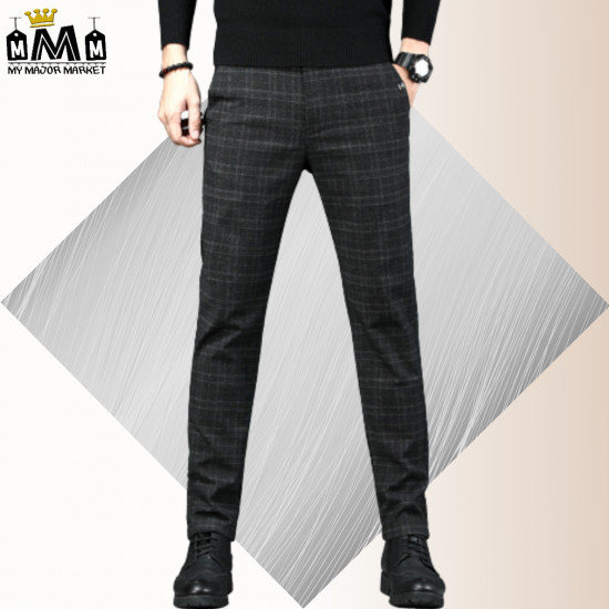 PANTALON À CARREAUX - COUPE DROITE & STRECHT - SAISON 2022 - 42.99 € | my major market