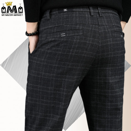 PANTALON À CARREAUX - COUPE DROITE & STRECHT - SAISON 2022 - 42.99 € | my major market