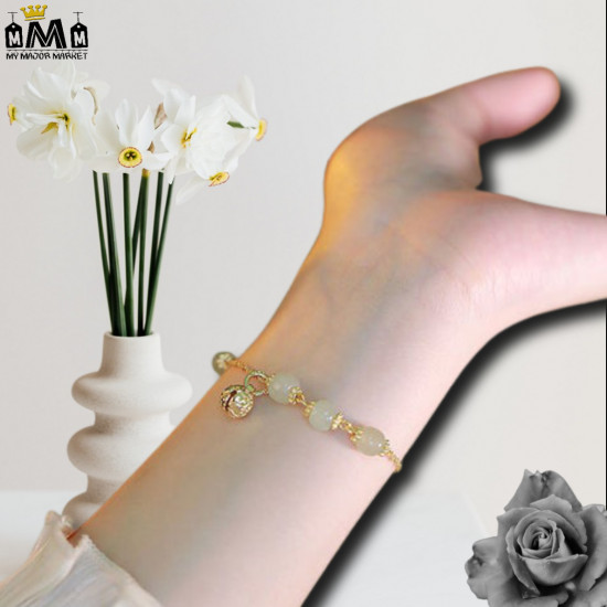 BRACELET RÉTRO - PERLES DE JADE HÉTIAN  - SAISON 2022 - 39.99 € |my major market