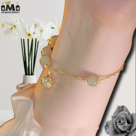 BRACELET RÉTRO - PERLES DE JADE HÉTIAN  - SAISON 2022 - 39.99 € |my major market