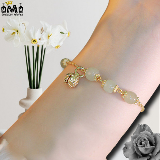 BRACELET RÉTRO - PERLES DE JADE HÉTIAN  - SAISON 2022 - 39.99 € |my major market
