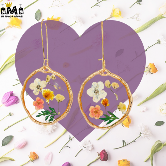 BOUCLES D'OREILLES - FLEURS SÉCHÉES & TRANSPARENCE - 15.99 € | my major market