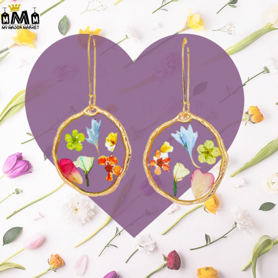 BOUCLES D'OREILLES - FLEURS SÉCHÉES & TRANSPARENCE - 15.99 € | my major market