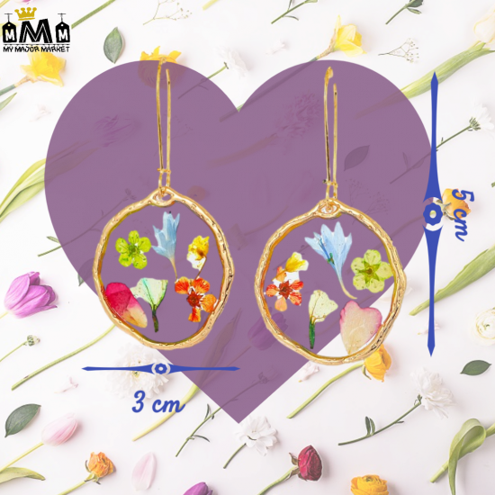 BOUCLES D'OREILLES - FLEURS SÉCHÉES & TRANSPARENCE - 15.99 € | my major market