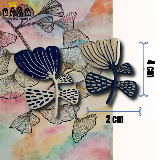BOUCLES D'OREILLES ÉMAILLÉES - FLEURS DE GINKGO - 18.99 € | my major market