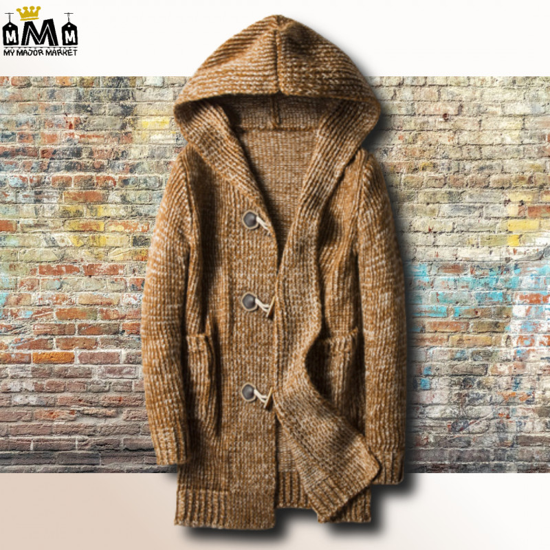 GILET LONG  HOMME - CAPUCHE  EN MODE DUFFLE COAT - 79.99 € | My Major Market