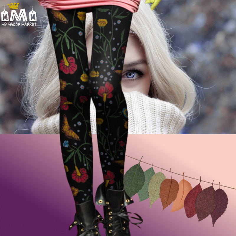 COLLANTS FEMME - FLEURS D'AUTOMNE - 29.99 € |my major market COLLANTS FEMME - FLEURS D'AUTOMNE - 29.99 € |my major market