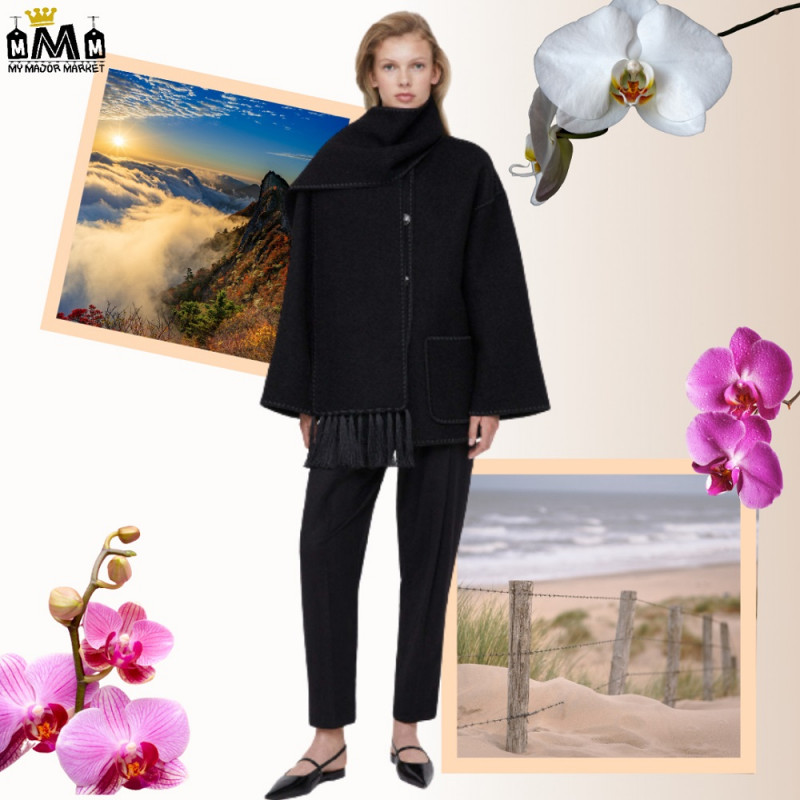 MANTEAU À COL ÉCHARPE - LAINE & BRODERIE - CATWALK - 599.99 € | my major market MANTEAU À COL ÉCHARPE - LAINE & BRODERIE - CATWALK - 599.99 € | my major market