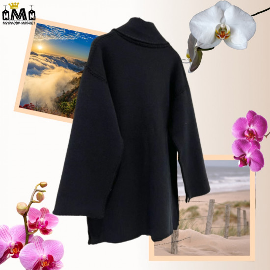 MANTEAU À COL ÉCHARPE - LAINE & BRODERIE - CATWALK - 599.99 € | my major market