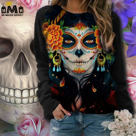 PULL GRAPHIQUE POUR FEMME - MANCHES LONGUE - ILLUSTRÉ - CATRINA 45,99 € | My Major Market