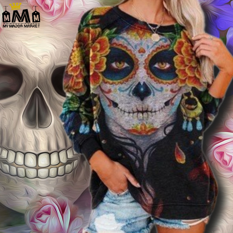 PULL GRAPHIQUE POUR FEMME - MANCHES LONGUE - ILLUSTRÉ - CATRINA 45,99 € | My Major Market