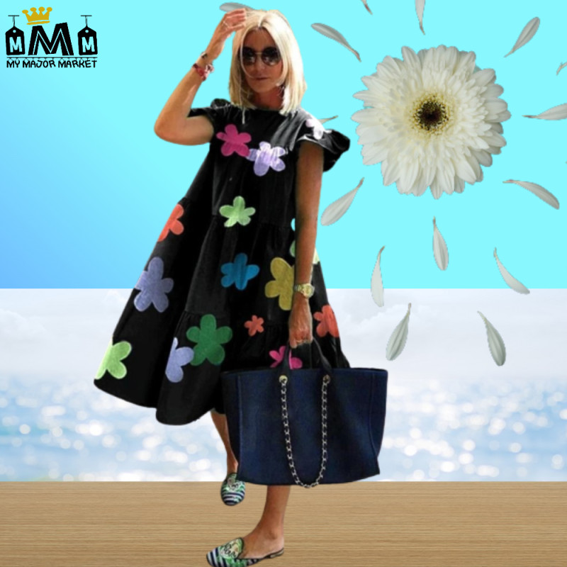 ROBE AMPLE - CRAQUANTE EN VOLANT - SAISON ÉTÉ - 39.99 € | My Major Market ROBE AMPLE - CRAQUANTE EN VOLANT - SAISON ÉTÉ - 39.99 € | My Major Market