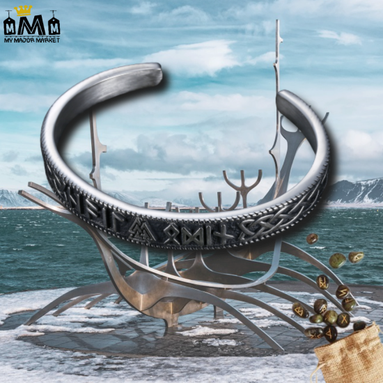 BRACELET HOMME - JONC OUVERT - RUNES & VIKINGS - 38.99 € | My Major Market