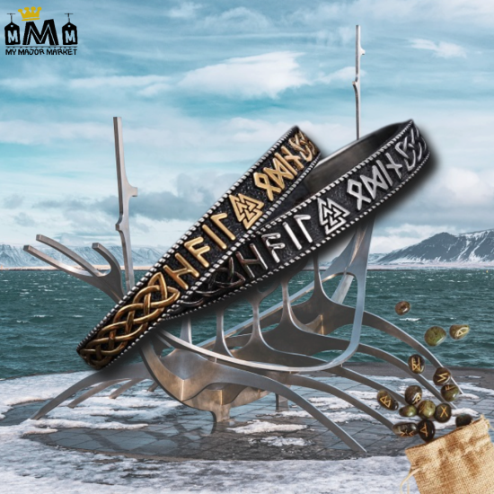 BRACELET HOMME - JONC OUVERT - RUNES & VIKINGS - 38.99 € | My Major Market