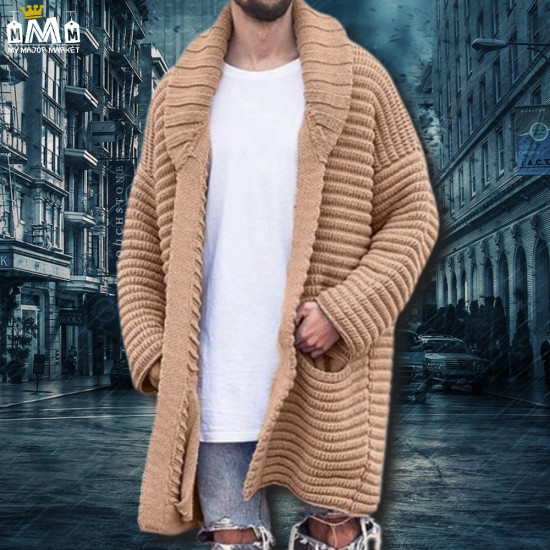 GILET LONG HOMME - SENSUEL EN GROSSE MAILLE - 109.99 € | My Major Market