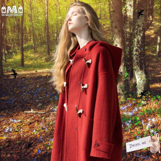 DUFFLE COAT PURE LAINE - VINTAGE & CHAPERON ROUGE - 899.99 € | My Major Market