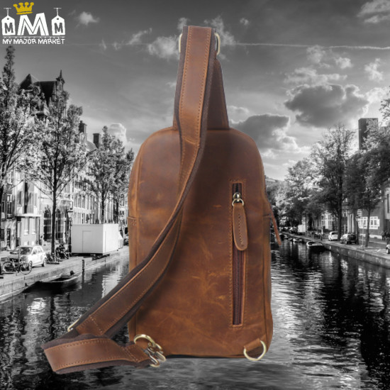 SAC À DOS À BANDOULIÈRE HOMME - VINTAGE & TRIO DE POCHES - 144.99 € |My Major Market