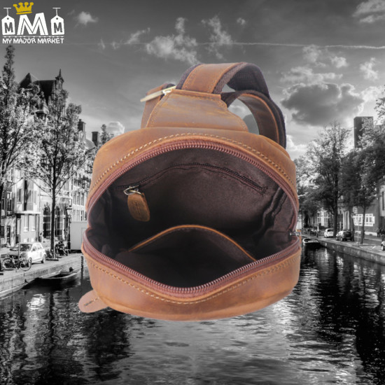 SAC À DOS À BANDOULIÈRE HOMME - VINTAGE & TRIO DE POCHES - 144.99 € |My Major Market