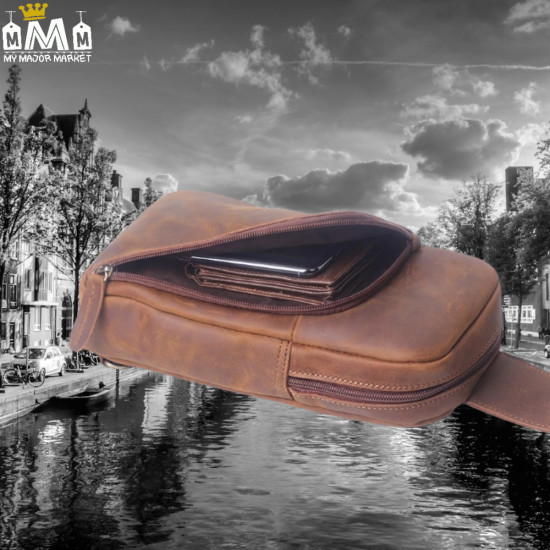SAC À DOS À BANDOULIÈRE HOMME - VINTAGE & TRIO DE POCHES - 144.99 € |My Major Market