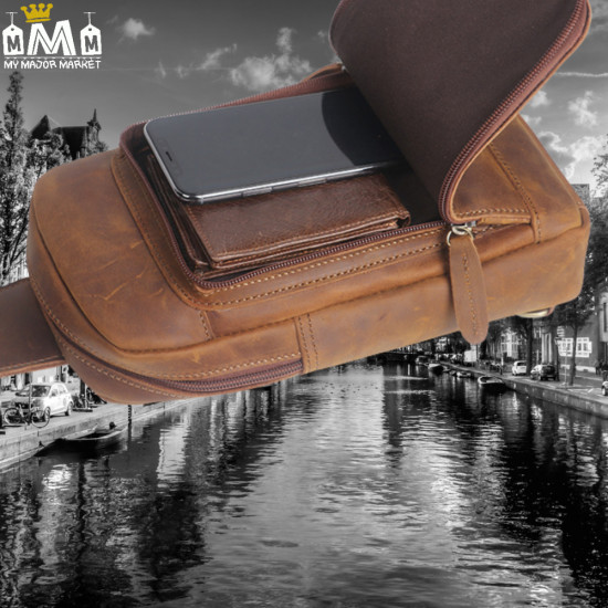 SAC À DOS À BANDOULIÈRE HOMME - VINTAGE & TRIO DE POCHES - 144.99 € |My Major Market