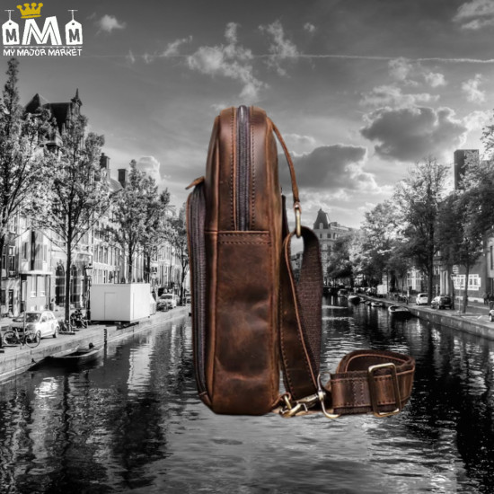 SAC À DOS À BANDOULIÈRE HOMME - VINTAGE & TRIO DE POCHES - 144.99 € |My Major Market