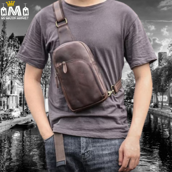SAC À DOS À BANDOULIÈRE HOMME - VINTAGE & TRIO DE POCHES - 144.99 € |My Major Market