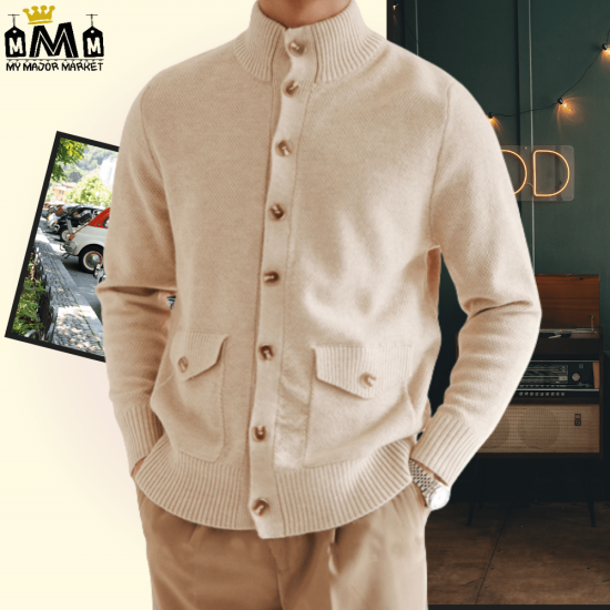 CARDIGAN RÉTRO HOMME - SOPHISTIQUÉ EN TOUT POINT - 179.99 € | My Major Market