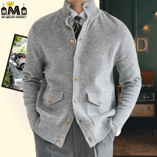 CARDIGAN RÉTRO HOMME - SOPHISTIQUÉ EN TOUT POINT - 179.99 € | My Major Market