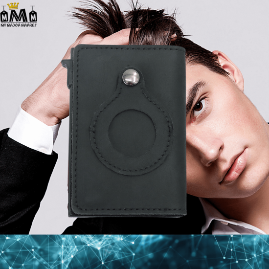 PORTE-CARTES AUTOMATIQUE - CUIR - ALLIAGE & APPLE AIRTAG - 69.99 € | My Major Market