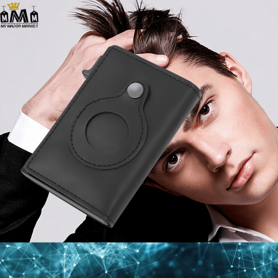 PORTE-CARTES AUTOMATIQUE - CUIR - ALLIAGE & APPLE AIRTAG - 69.99 € | My Major Market