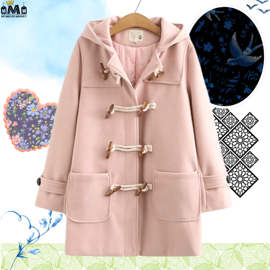 DUFFLE-COAT FEMME - CROCS DE MORSE EN PASTEL - 199.99 € |My Major Market